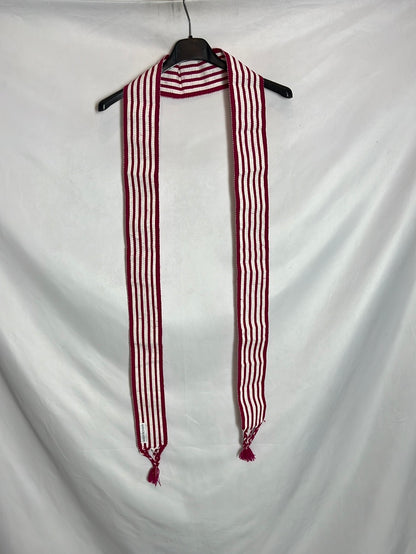 MARIA DE LA ORDEN. Pink and white striped fabric belt