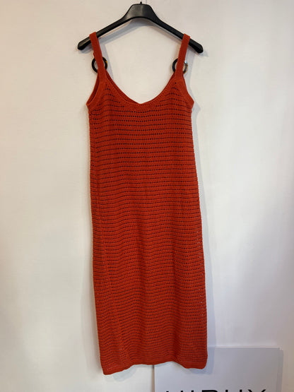 TIFFOSI. Vestido midi teja croché. T S