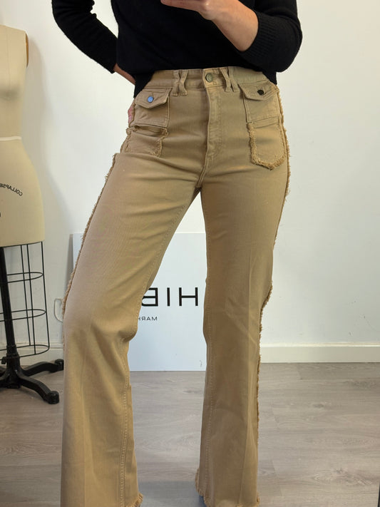 GERARD FAREL. Denim beige flecos