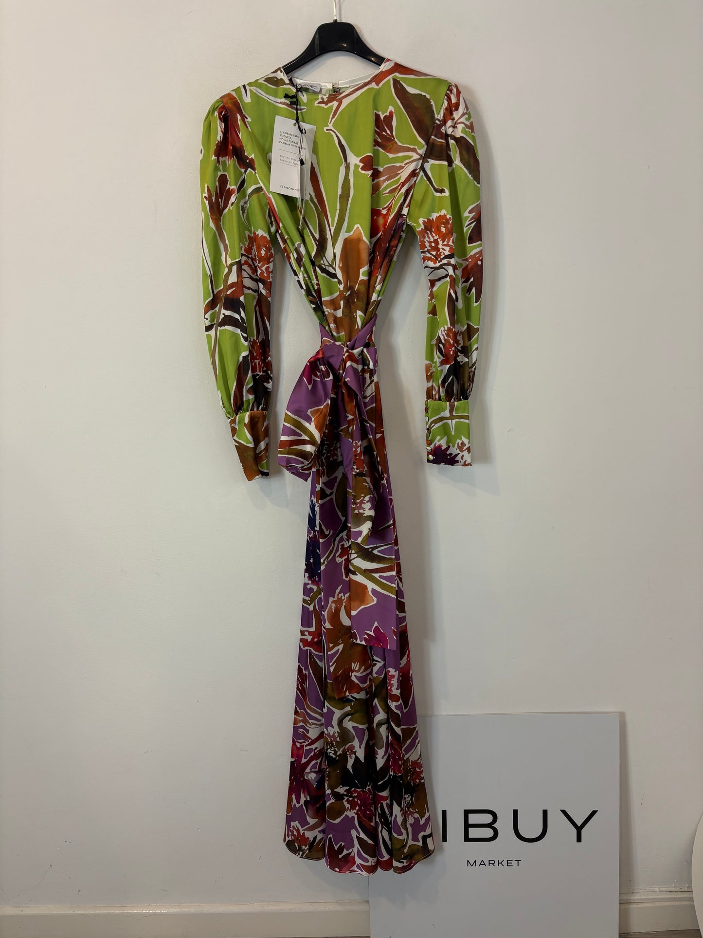 MONTENEGRO. Vestido largo estampado lazada