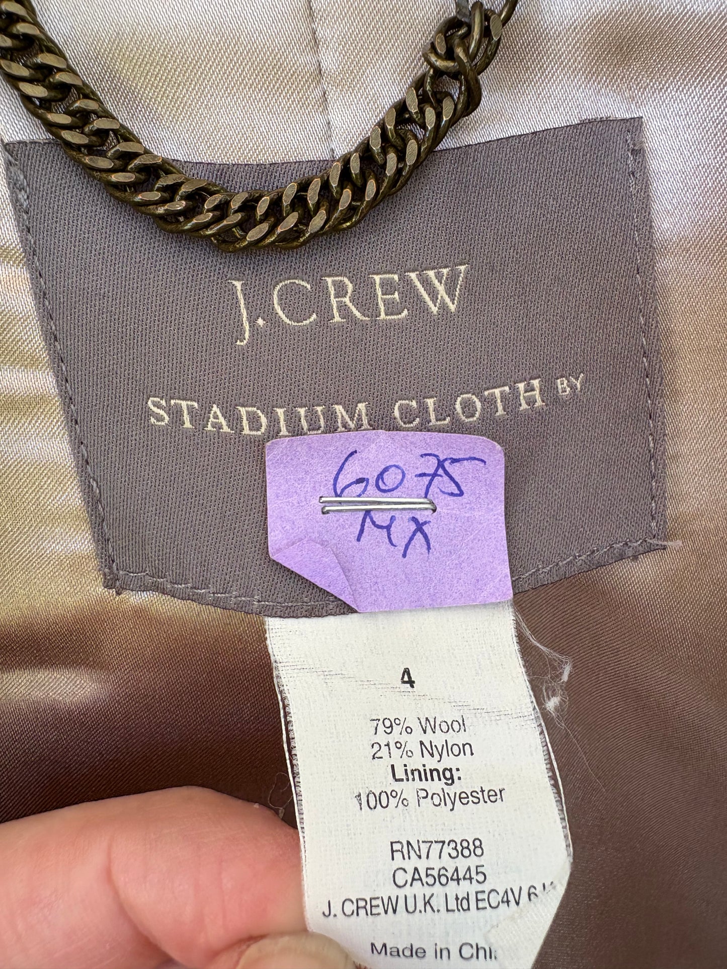 J CREW. Abrigo beige lana. T S