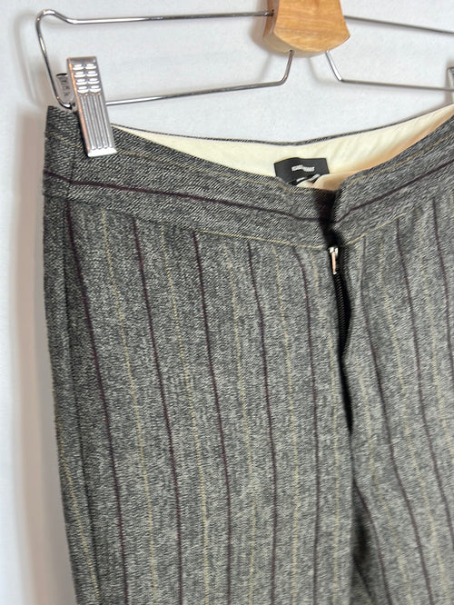 ISABEL MARANT. Pantalón culotte rayas lino y lana. T 38