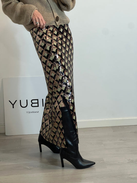 BAYMO. Falda midi lentejuelas colores