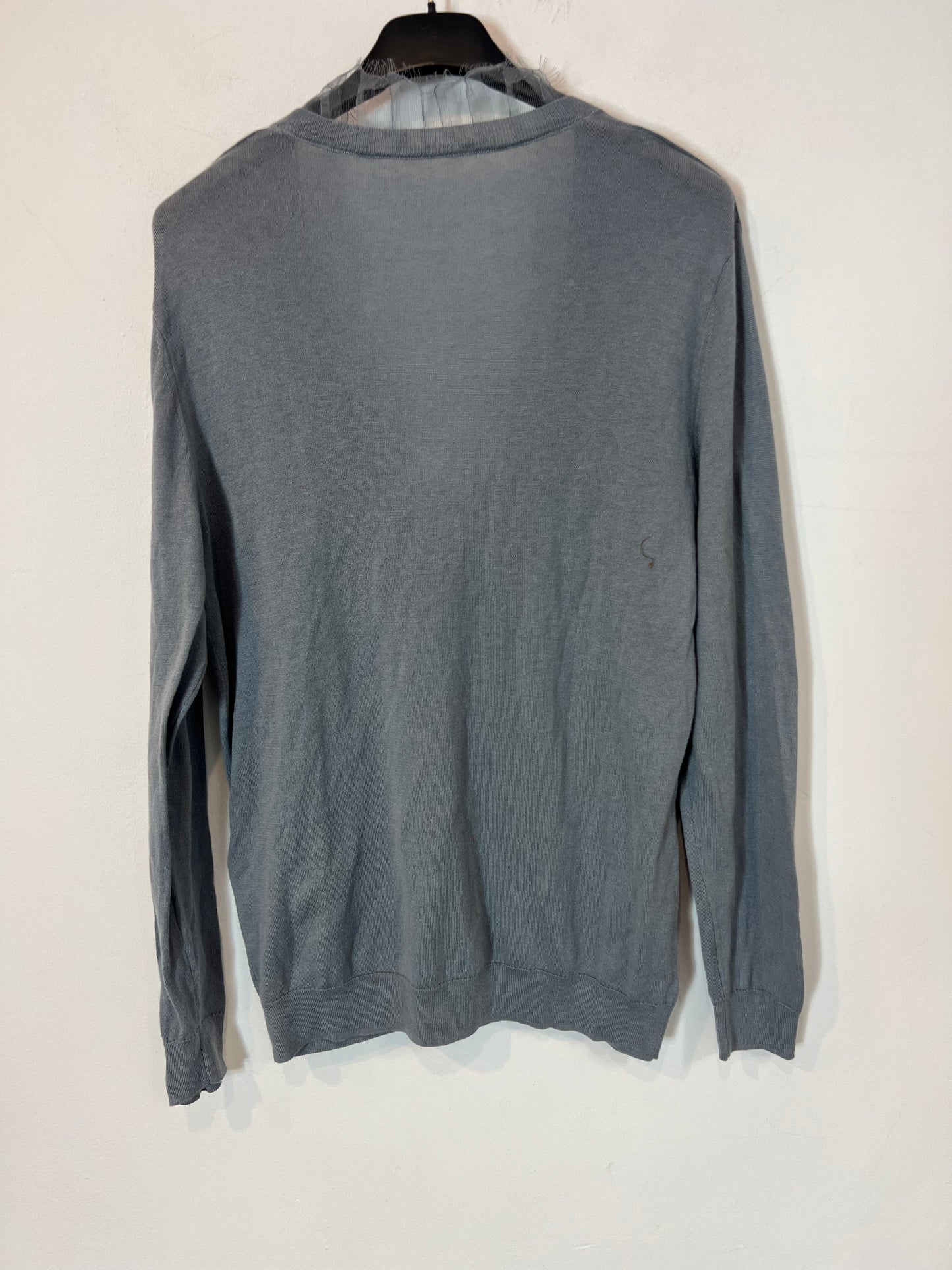 IRO. Jersey azul algodón y seda T.s/m