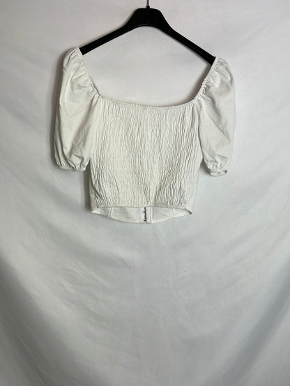 OTRAS. Crop top blanco estilo corset. T M