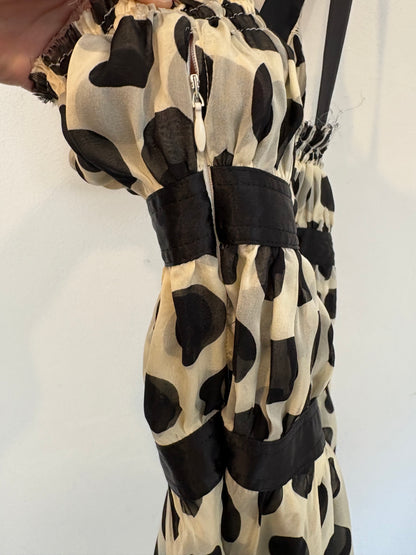 PATRIZIA PEPE. Vestido corto lunares seda