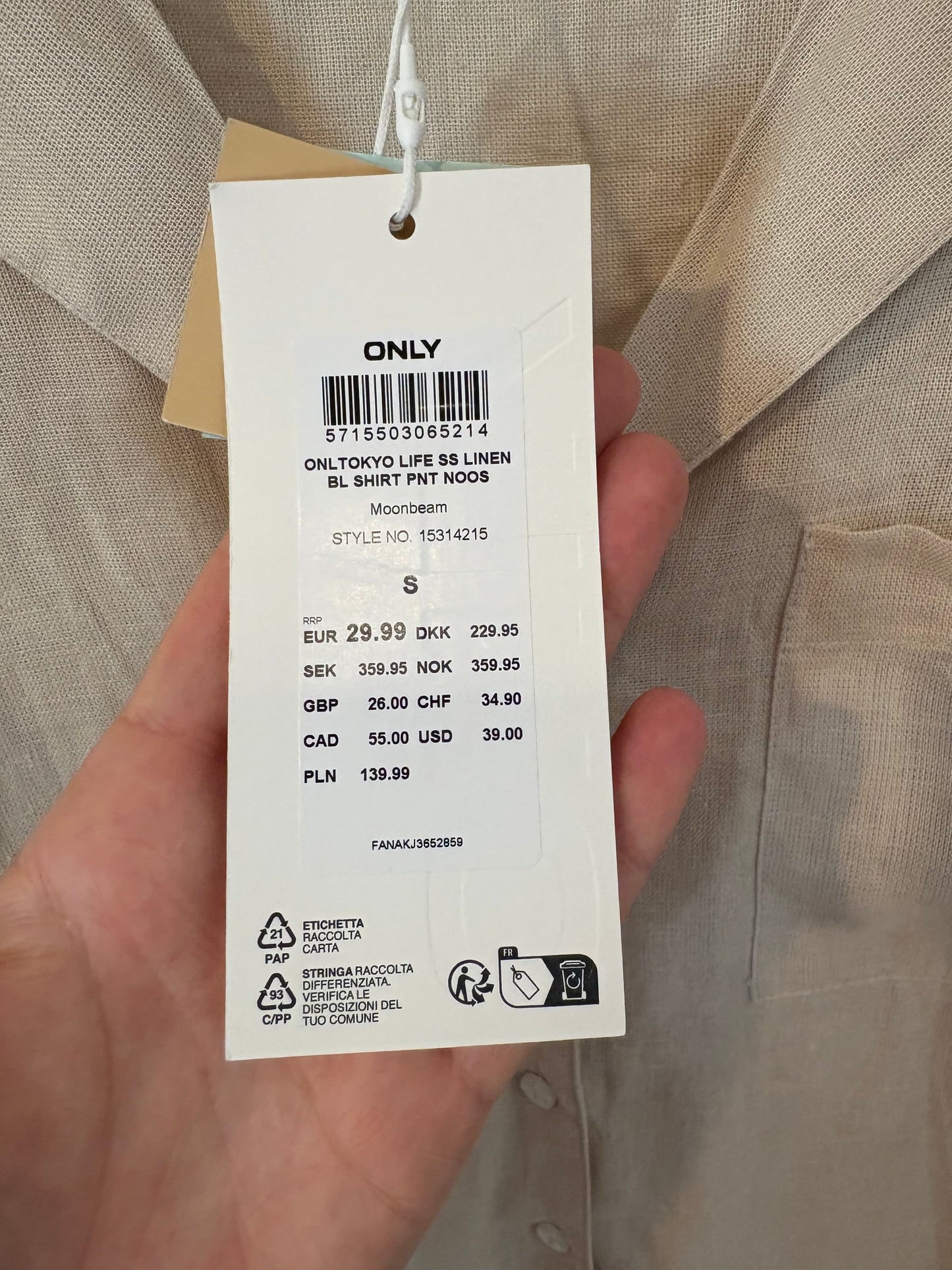 Blusa lino beige