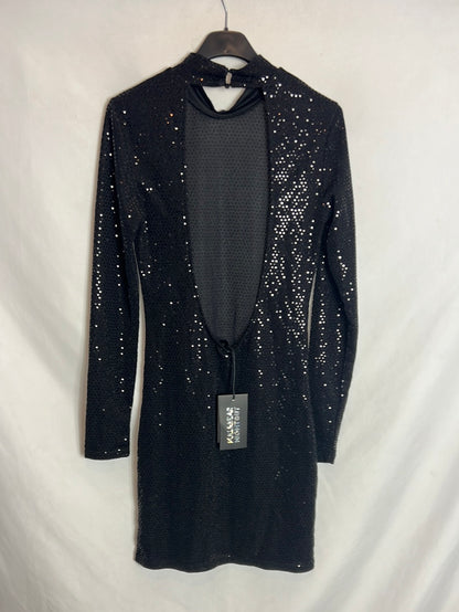 PULL&BEAR. Vestido negro ajustado espalda al aire. T M