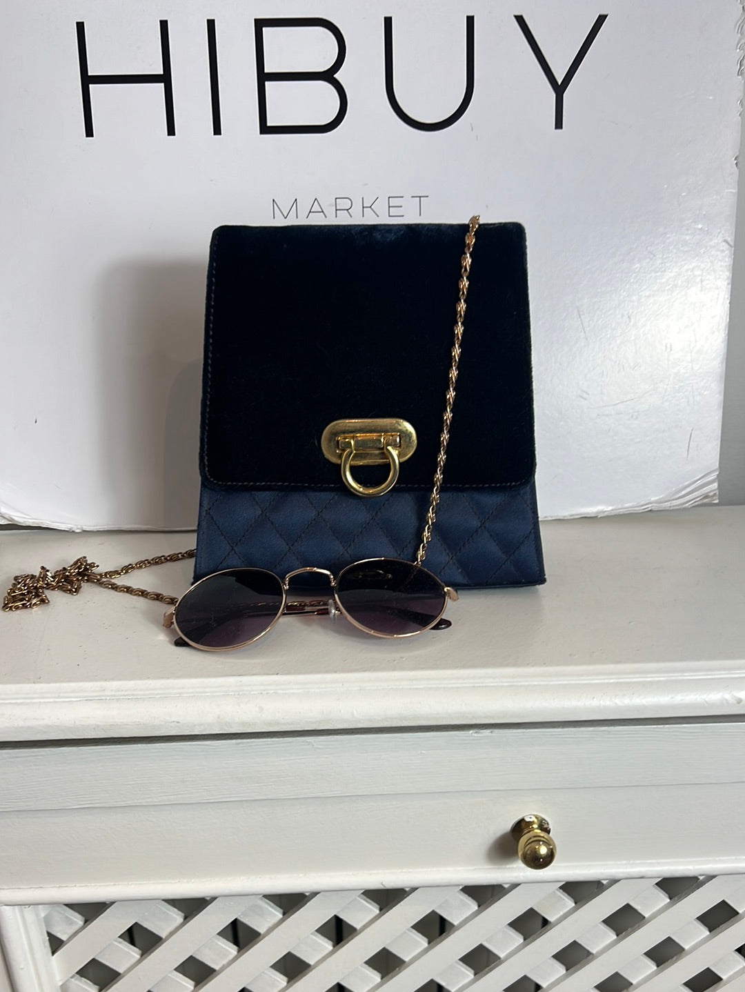 OTRAS. Bolso azul doble textura