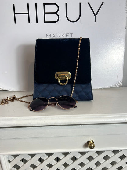 OTRAS. Bolso azul doble textura