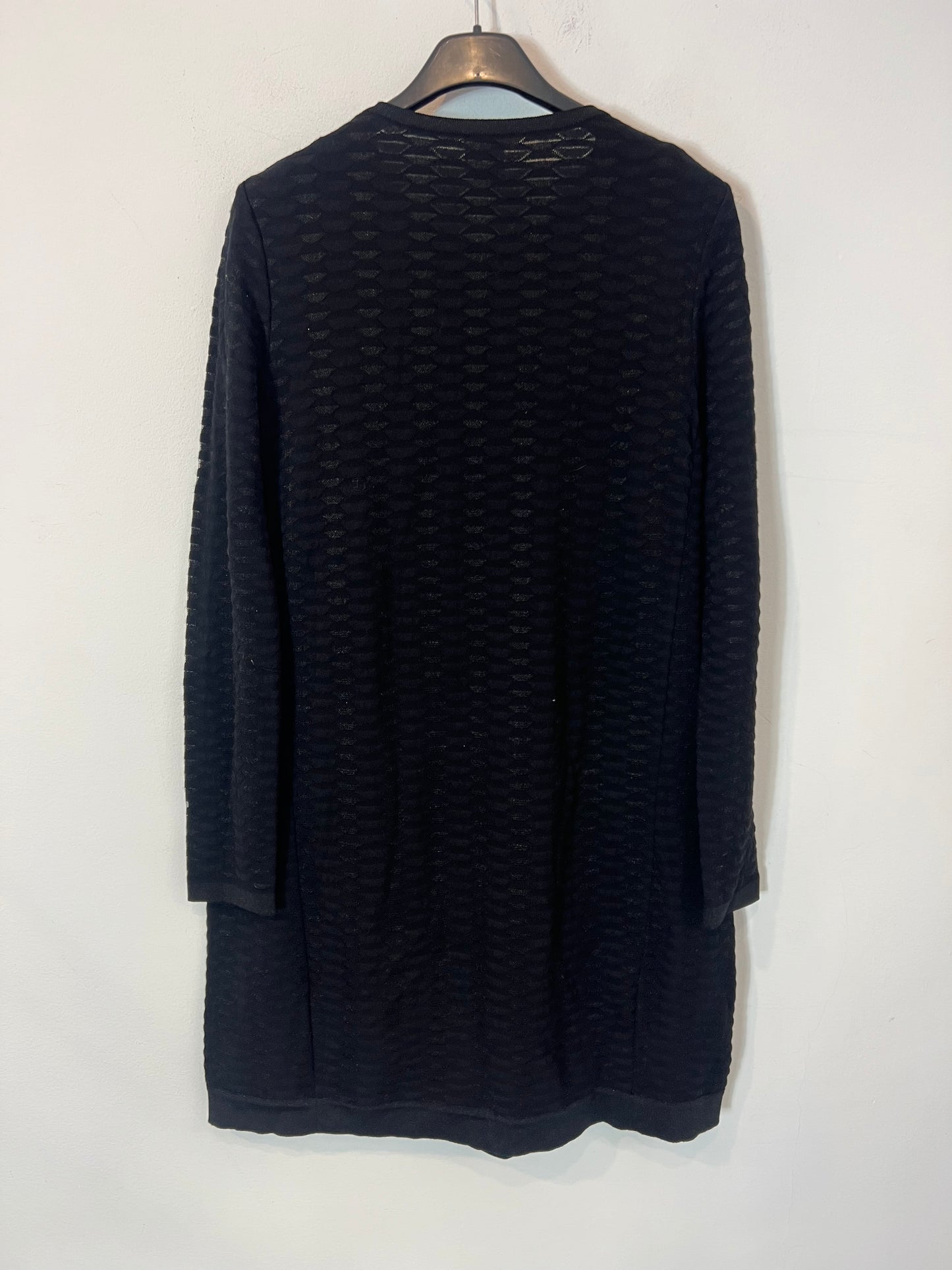 MISSONI. Black dress with shiny thread texture. Size 42