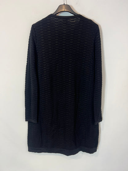 MISSONI. Black dress with shiny thread texture. Size 42