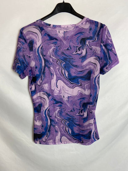 PIMKIE. Camiseta morada estampada semitransparente T.U(S)