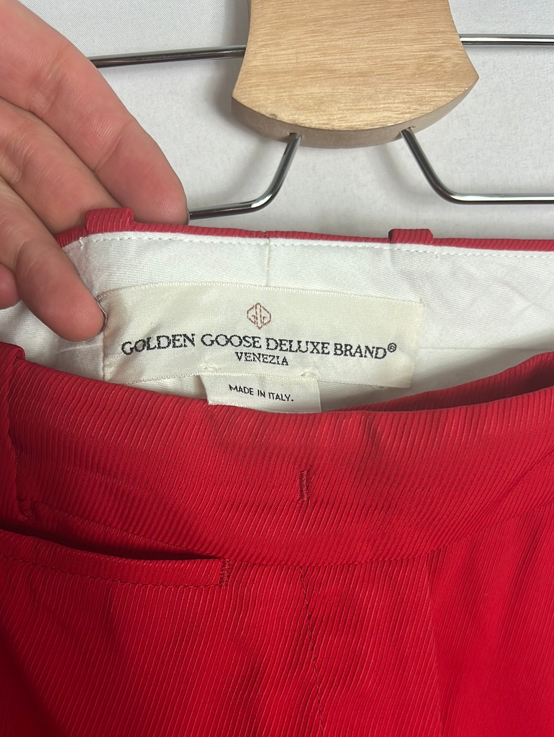 GOLDEN GOOSE. Wide-leg red trousers. TS