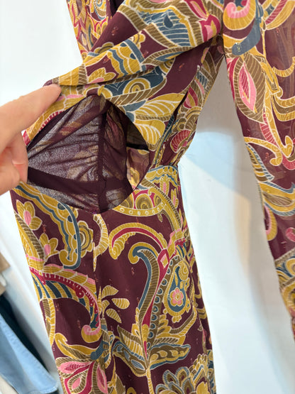 SILBON. Vestido estampado aberturas