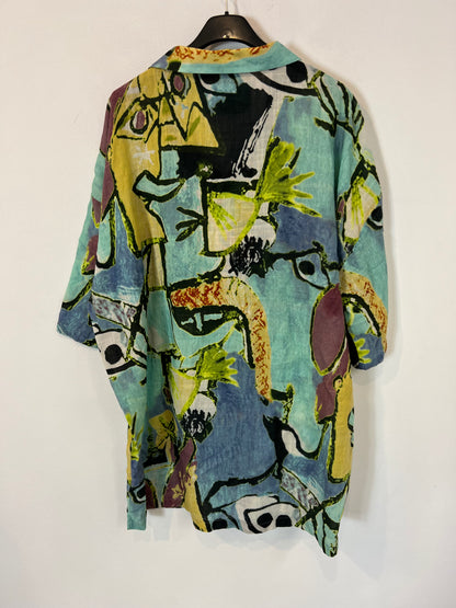ZARA. Camisa estampada algodón. T L