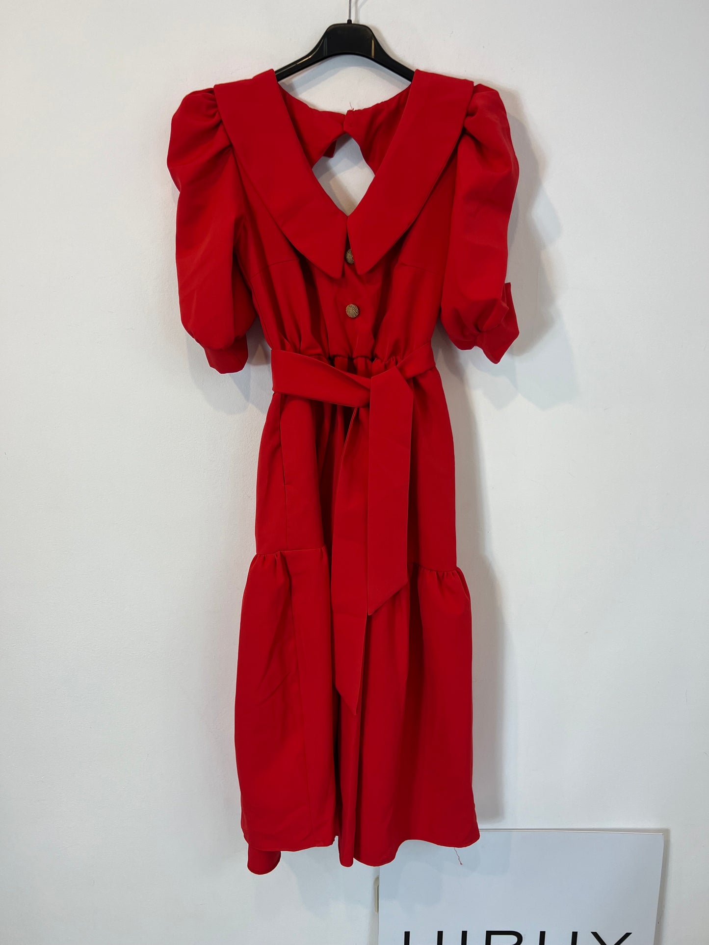 NECKIES. Vestido rojo volantes detalle espalda T.u(m)