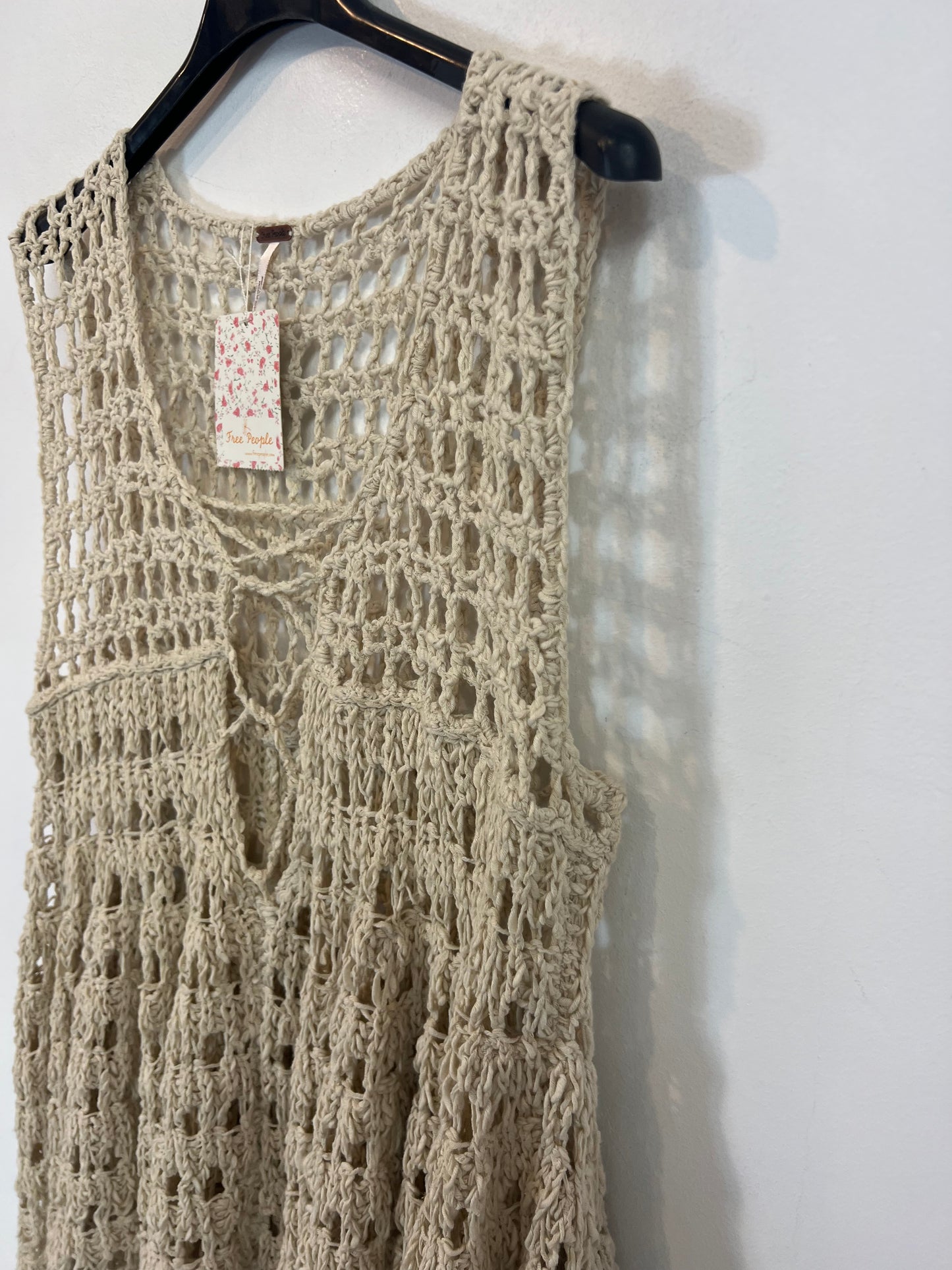 FREE PEOPLE. Top beige punto amplio. T M