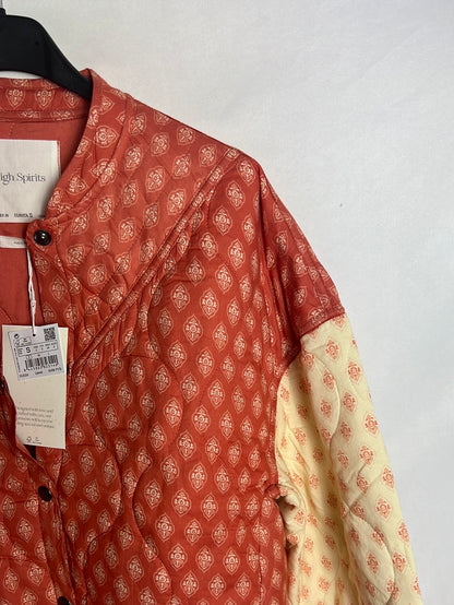 HIGH SPIRITS. Bomber naranja estampada T.s