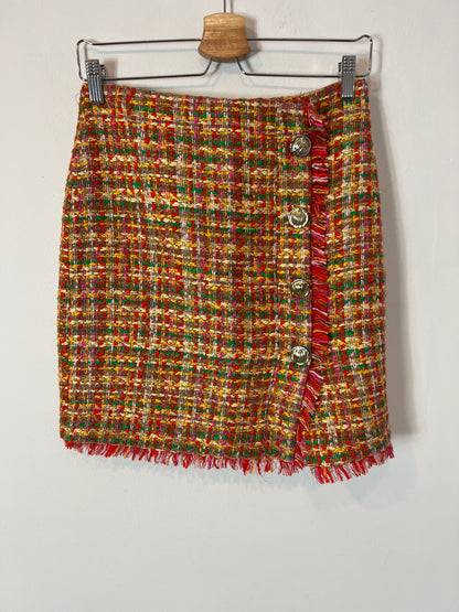 UTERQÜE. Falda tweed colores. T M