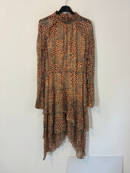 BA&SH. Vestido gasa estampado asimétrico