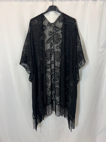 SFERA. Kimono negro flores. T U