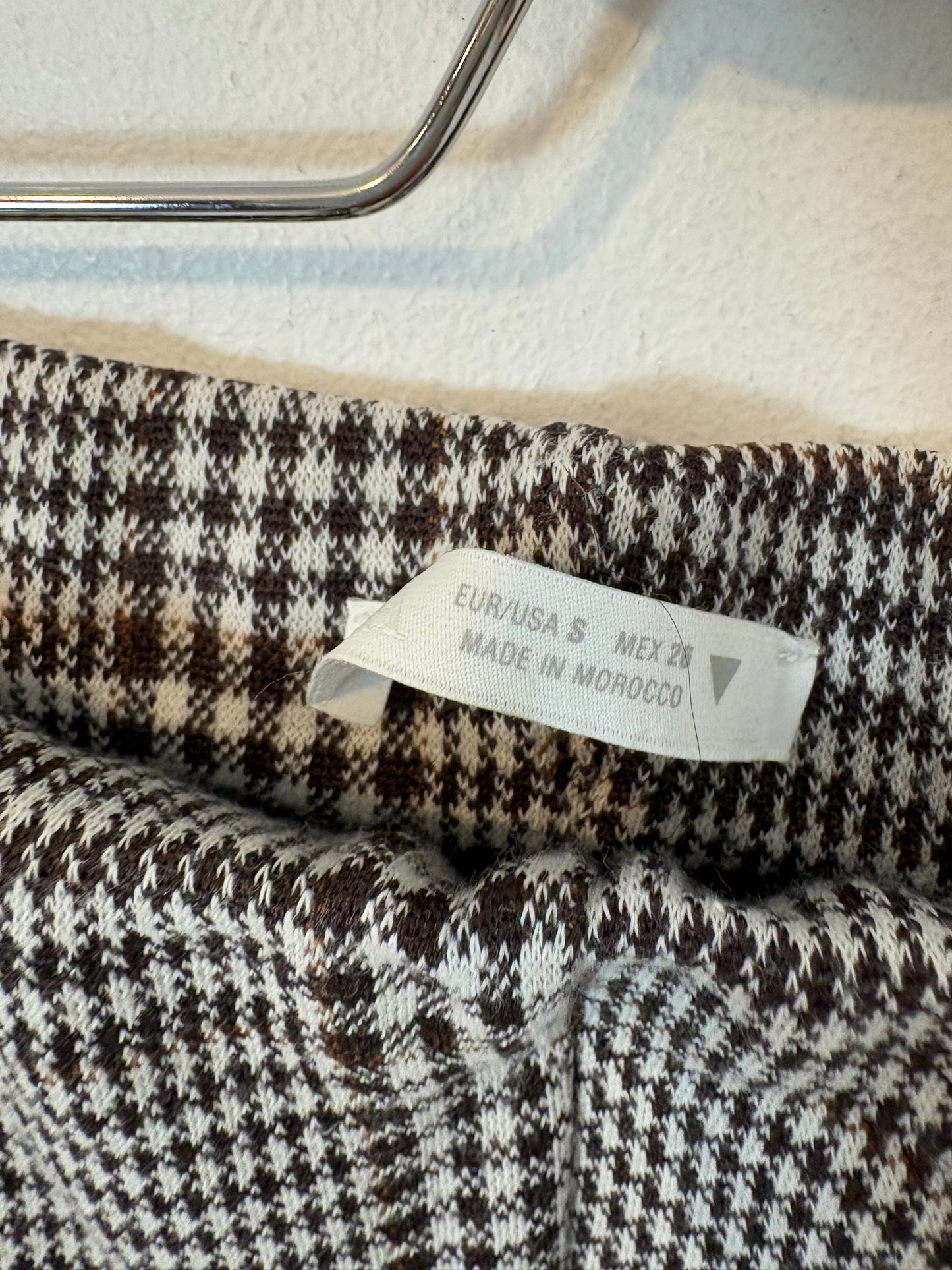 ZARA. Total look punto elástico cuadros