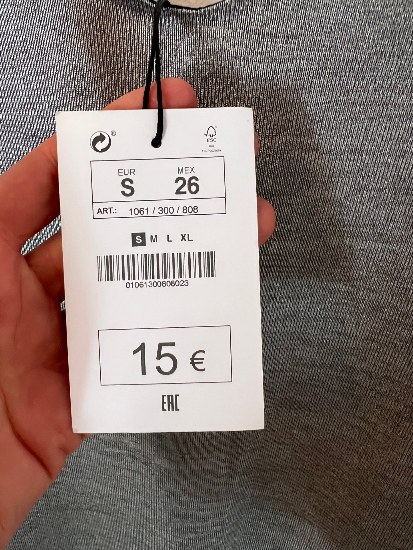 LEFTIES. Vestido midi elástico plateado. T S