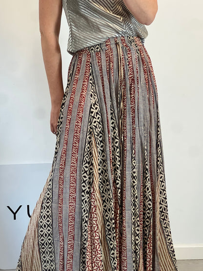 MANGALAM. Falda midi étnica fluida T.u(S)