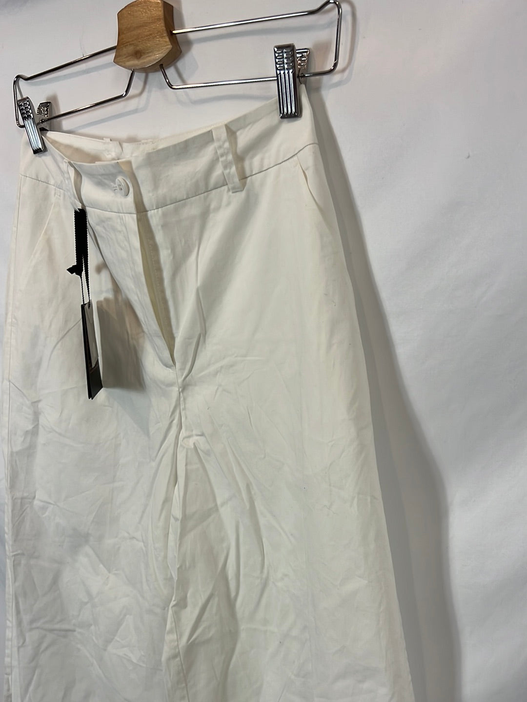 STEFANEL. White wide-leg trousers, size 34