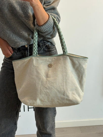 AN AND LEE. Bolso shopper lona asa trenzada