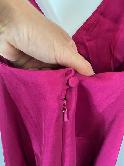 ASOS. Vestido midi buganvilla aperturas. T 36 (tara)