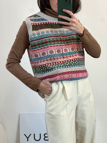 LA CASITA DE WENDY. Chaleco greca lana