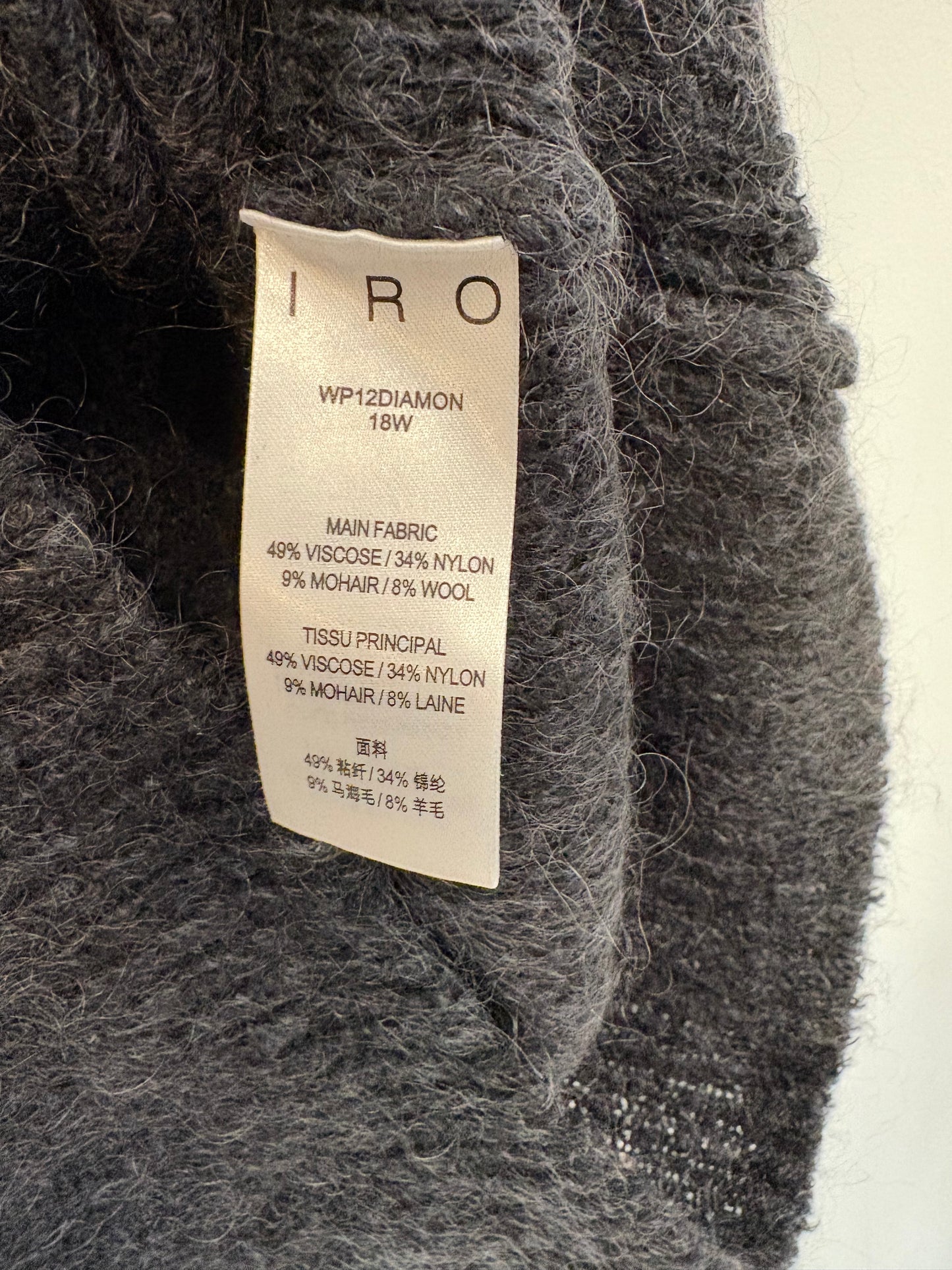 IRO. Jersey  marengo encaje