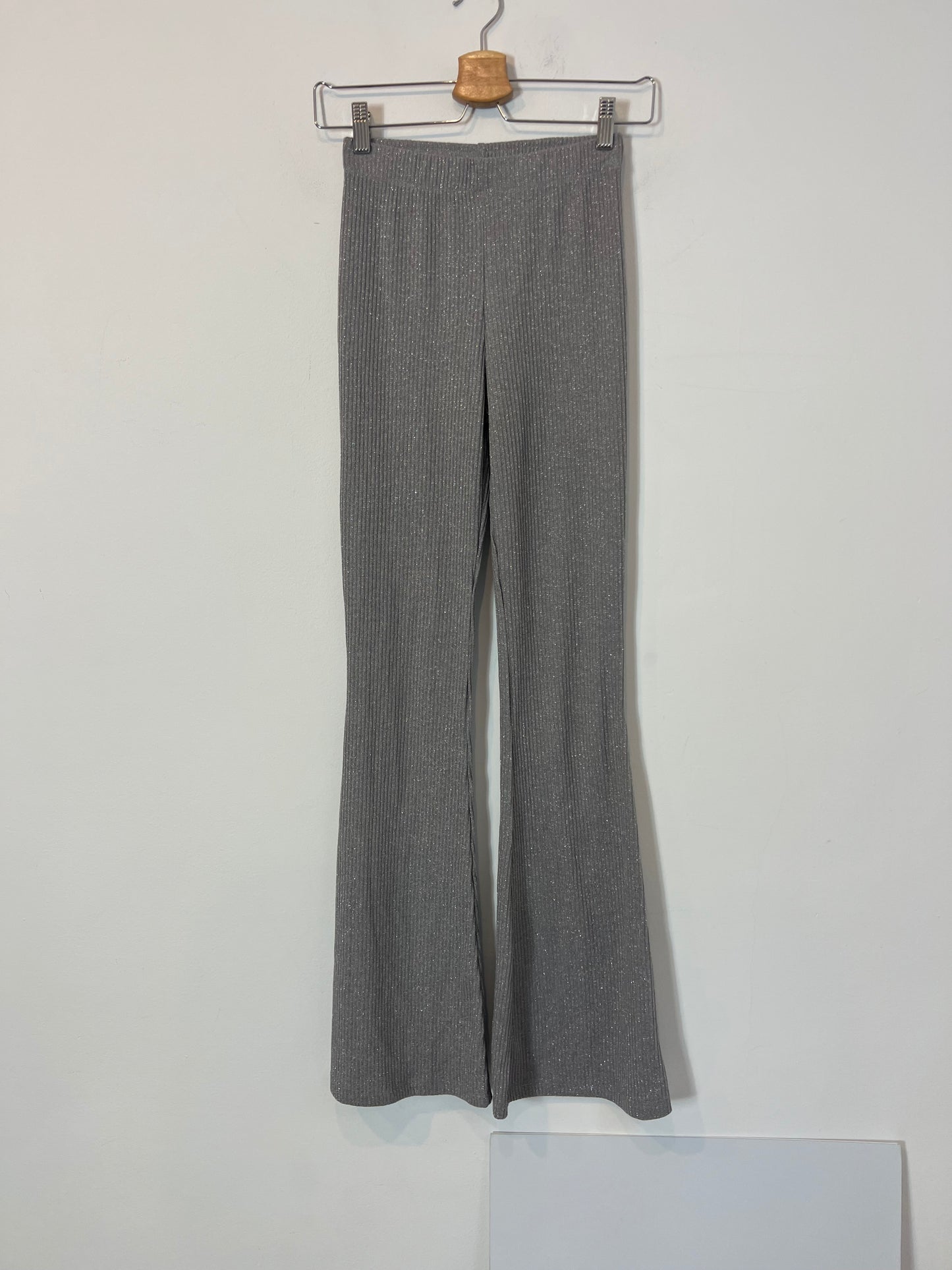 RENATTA &amp; GO. Silver ribbed trousers. TS