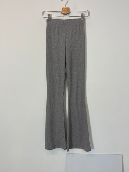 RENATTA &amp; GO. Silver ribbed trousers. TS