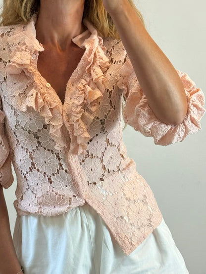 JEFF GALLANO PARIS. Blusa rosa textura