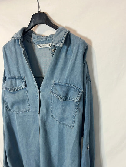 ZARA. Camisa denim fluida. T XS