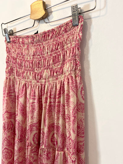 MAJE. Falda midi cintura nido de abeja. T 2 (S/M)