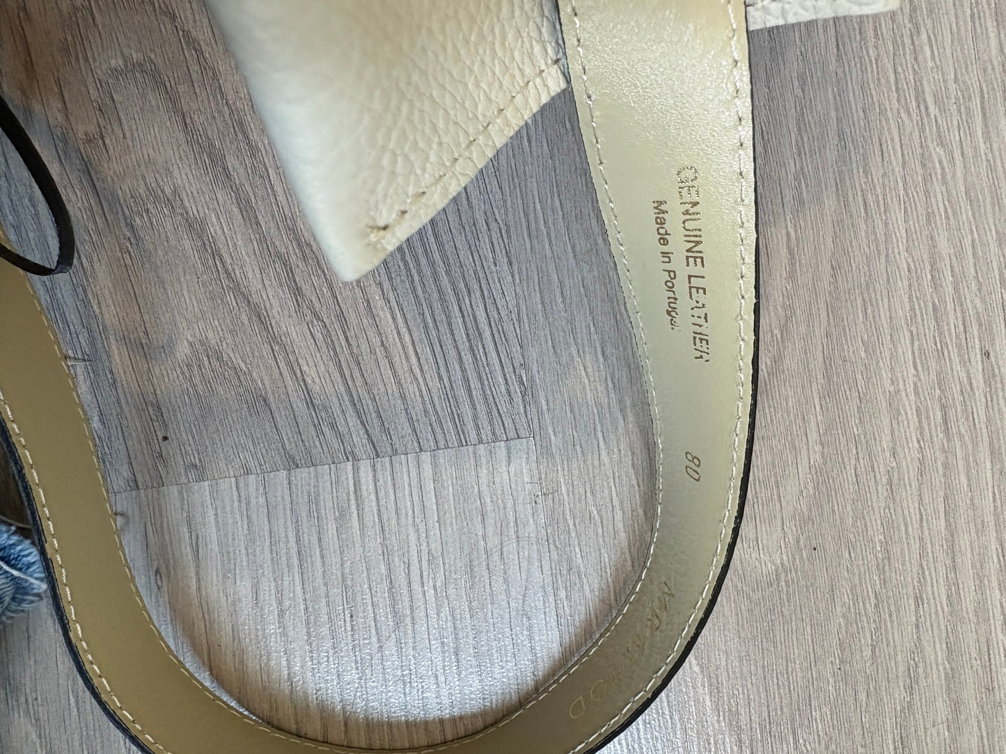 MR MOOD. Cinturón piel color crudo