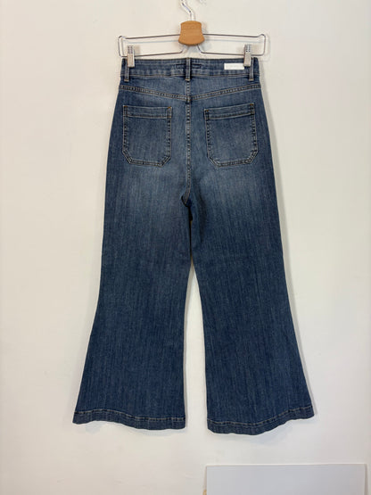 PS. DONTFORGETME. Denim pata ancha bolsillos