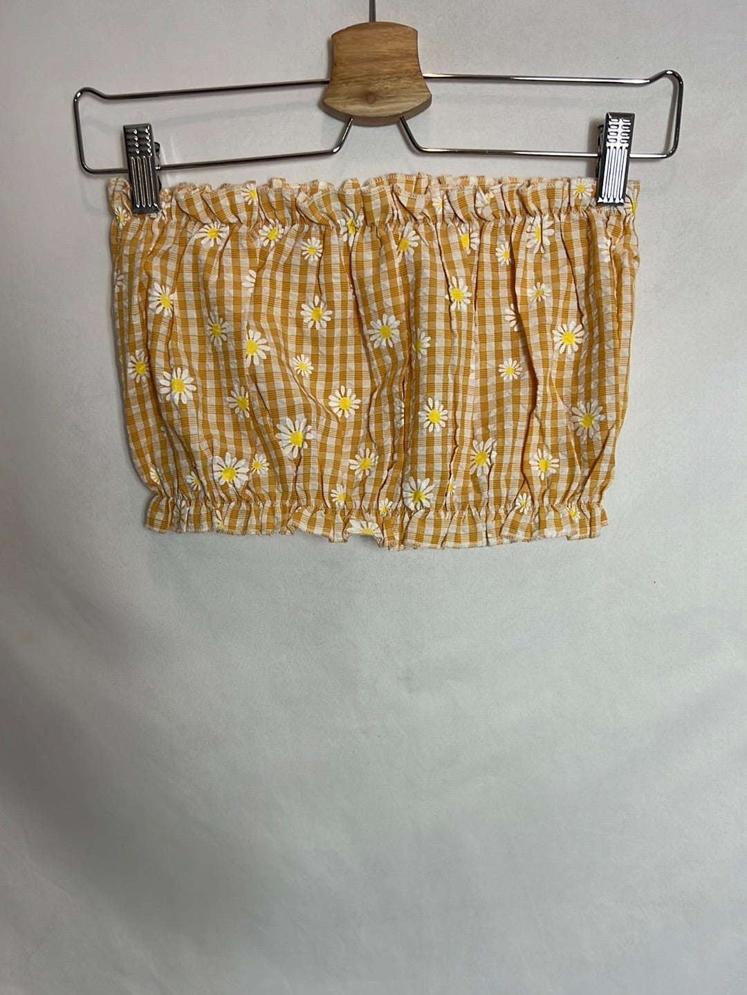 OTRAS. Crop top elastico cuadros vichy. T XS/S