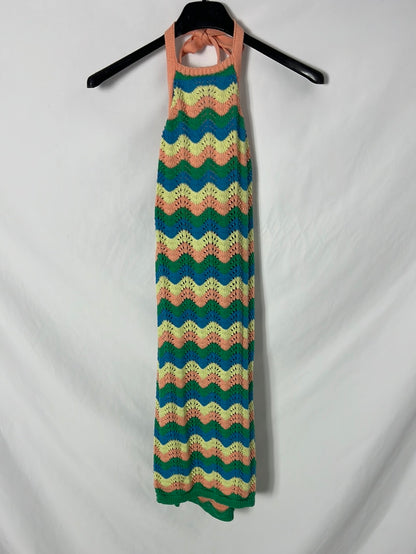 STRADIVARIUS. Vestido corto croché T.xs