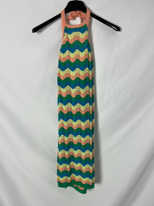 STRADIVARIUS. Vestido corto croché T.xs