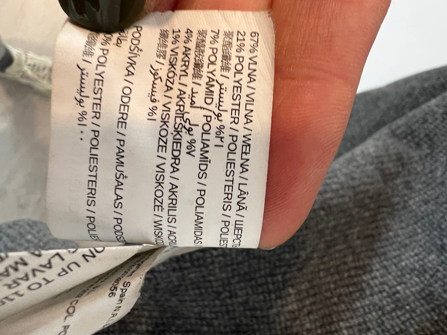 MANGO. Abrigo gris jaspeado T.m