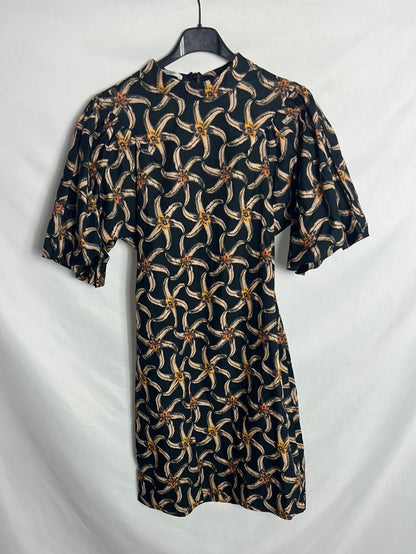 SCOTCH&SODA. Vestido negro mangas abullonadas. T S