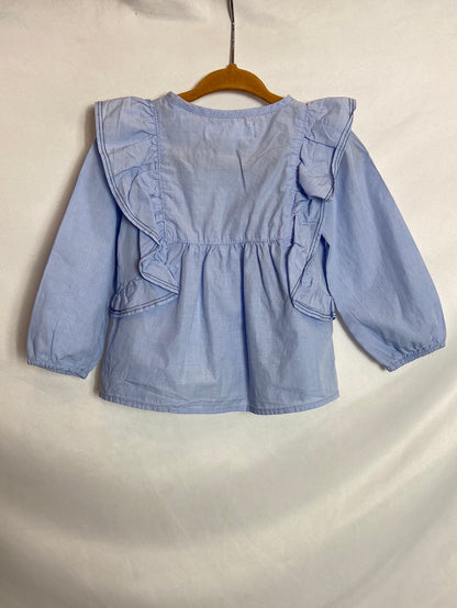 ZARA. Blue ruffled blouse Size 12-18 months