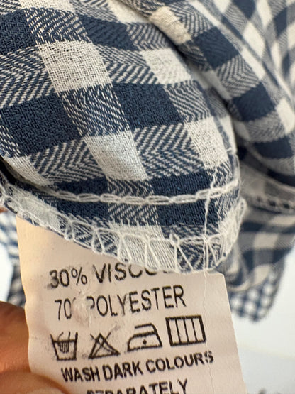 POLIN ET MOI. Blusa fluida vichy azules