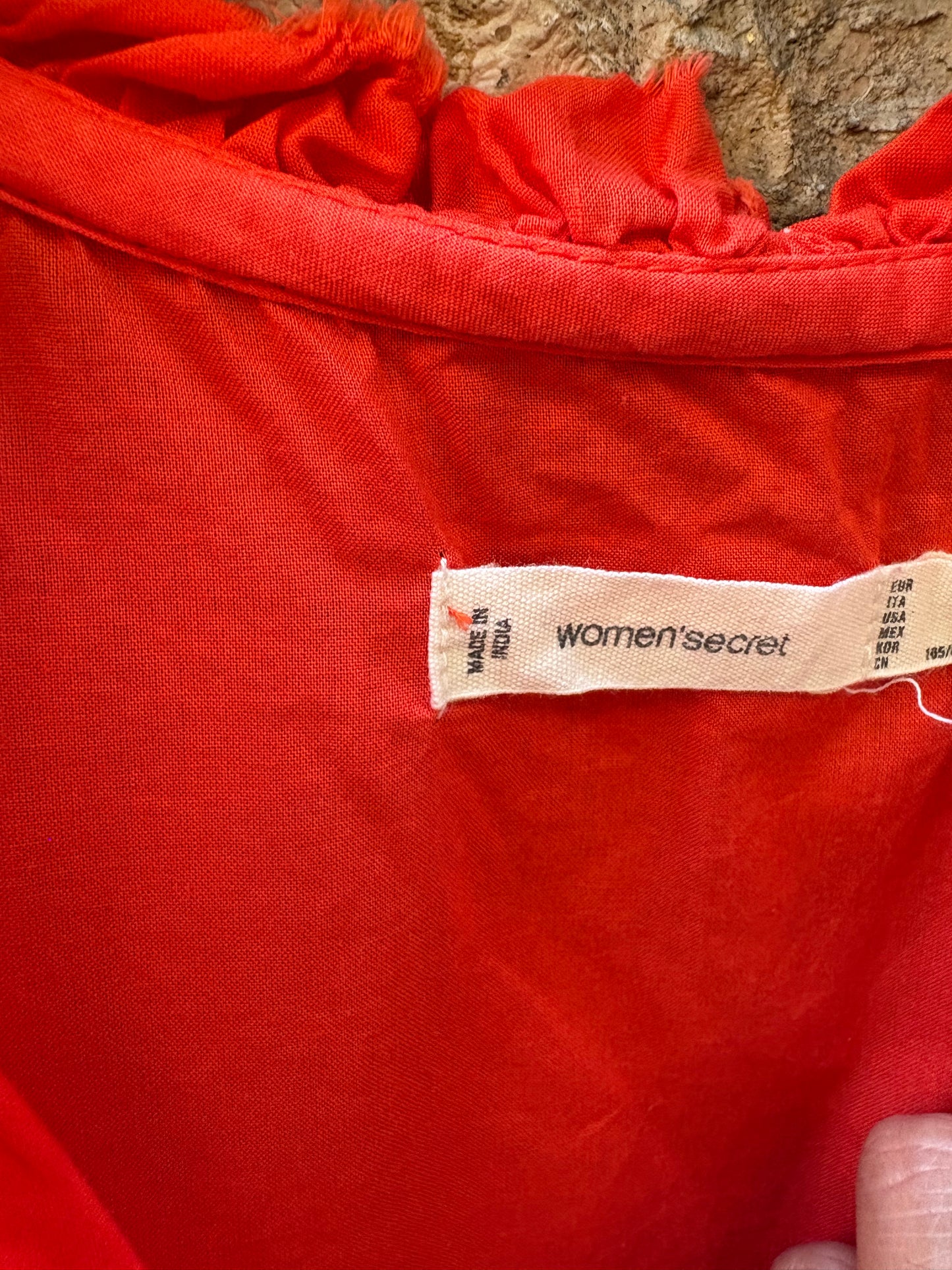 WOMEN´SECRET. Vestido largo rojo bordados. T M