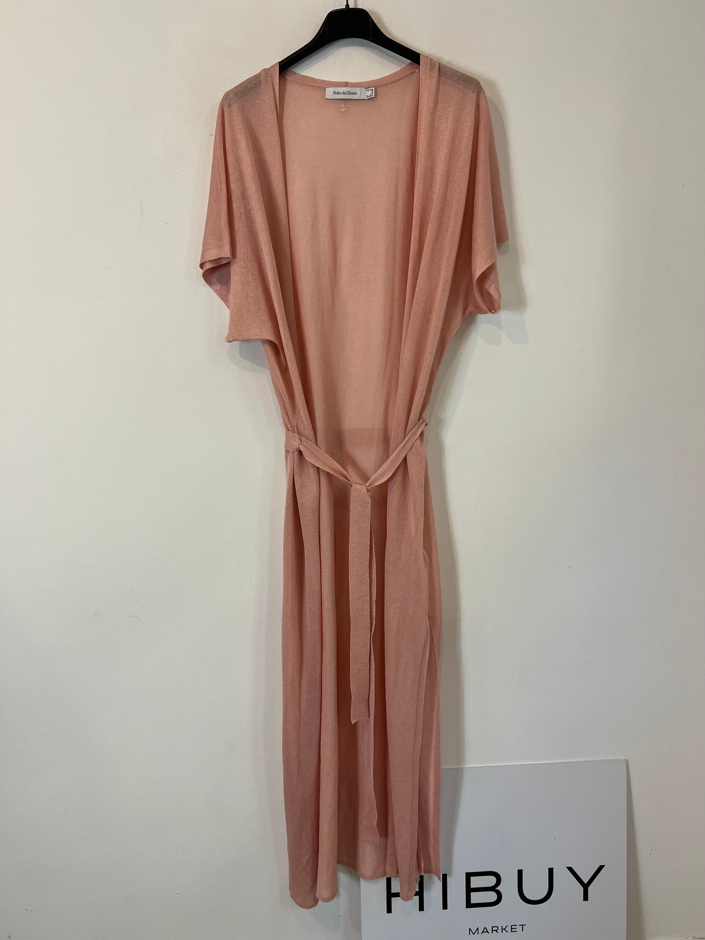 PEDRO DEL HIERRO. Long pink knit jacket TM